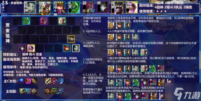 金铲铲之战赏金狙神怎么玩 金铲铲之战阵容攻略