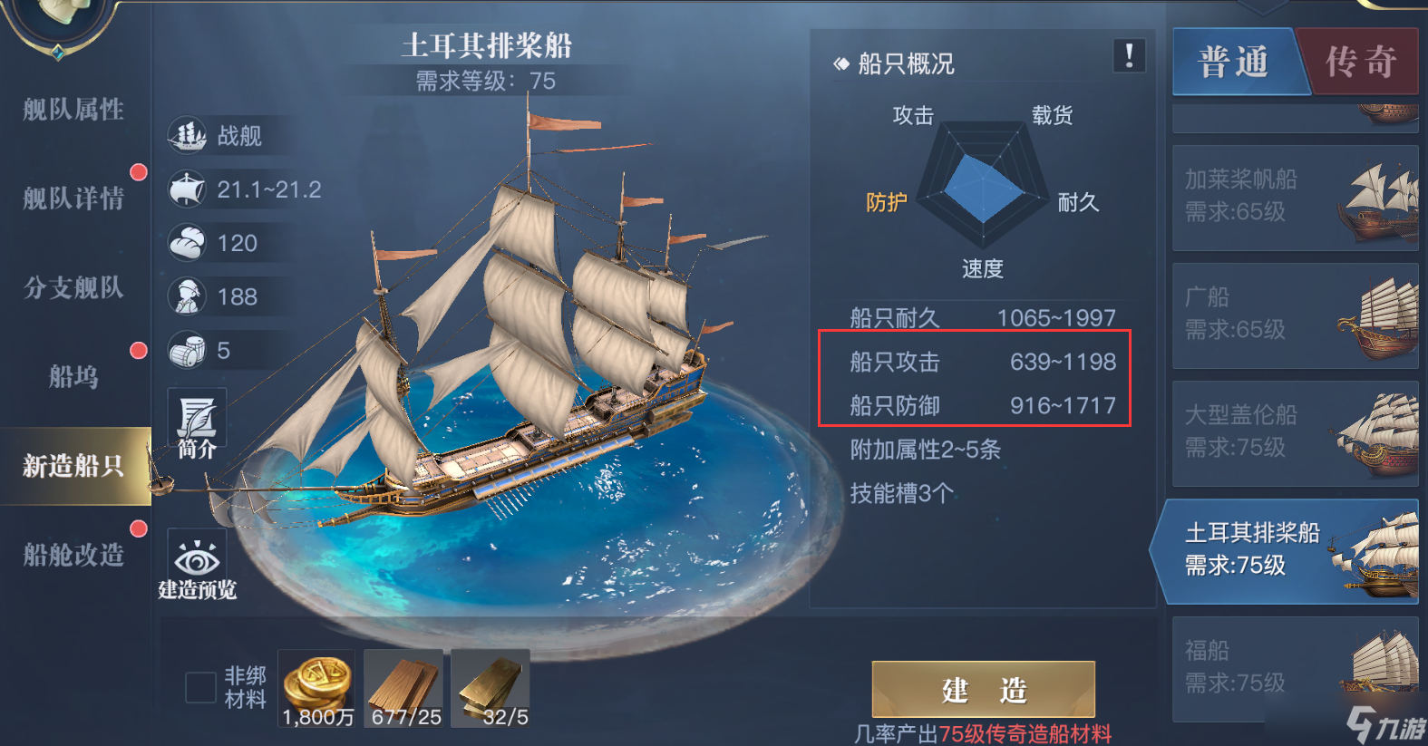 《黎明之海》船有哪些类型