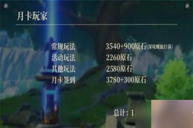 原神3.7原石数量汇总