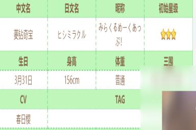 赛马娘菱钻奇宝角色一览