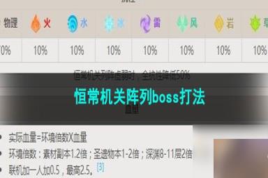 原神恒常机关阵列boss打法