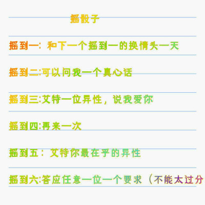 惩罚骰什么意思_惩罚摇骰子微信图片表情包_摇骰子1～6惩罚图微信